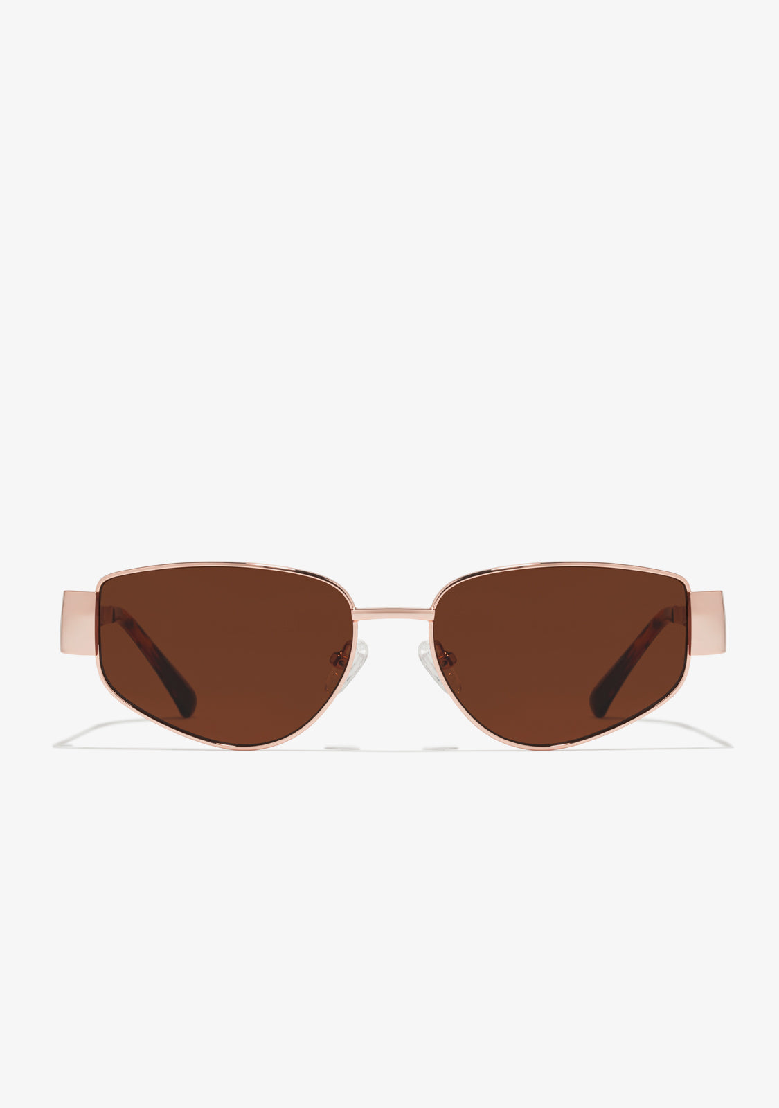 A pair of pilot rose gold sunglasses with a full frame design.