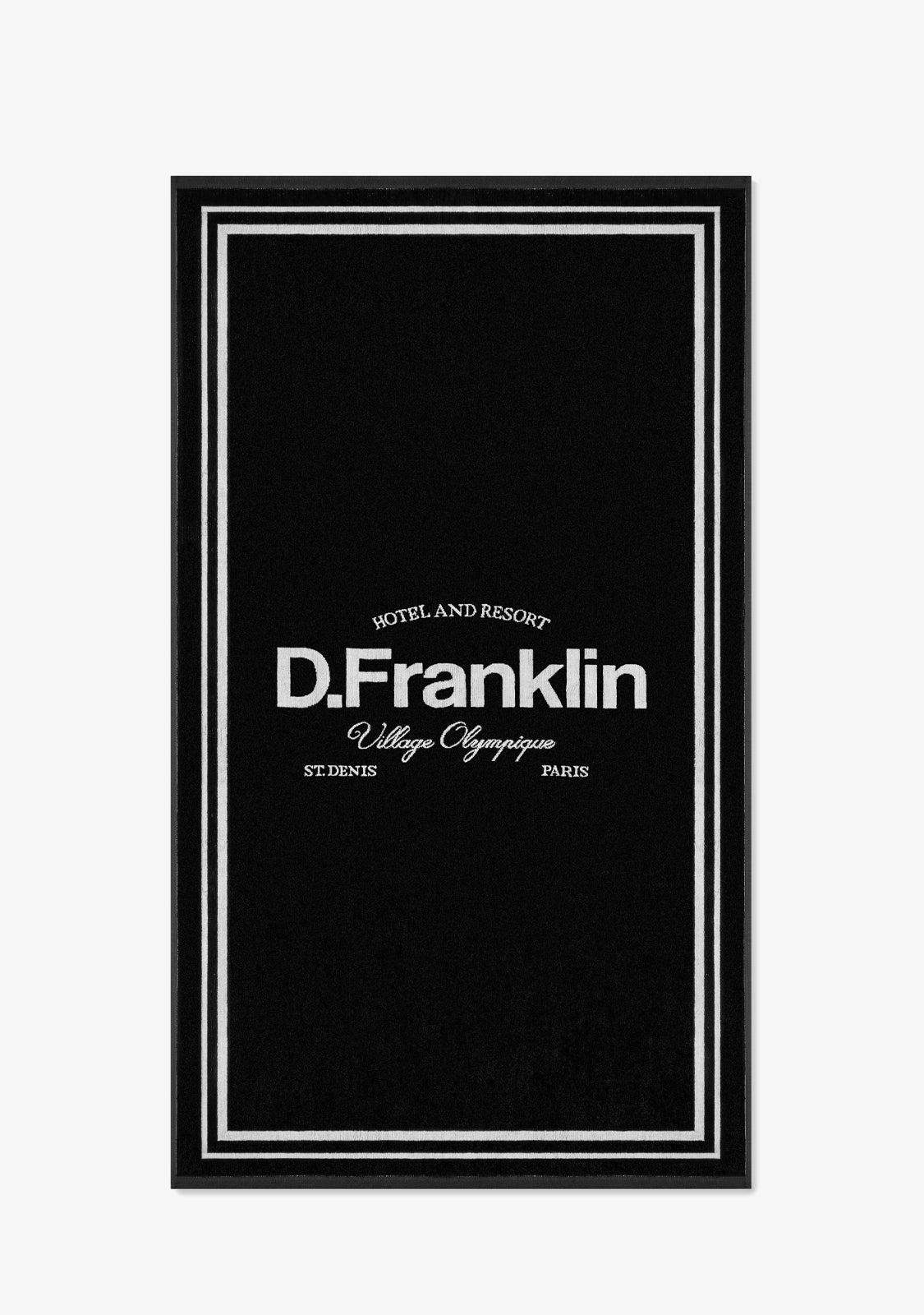Old Money Jacquard Velour Beach Towel Black