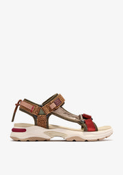 347 Sandal Print Burgundy