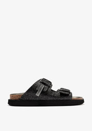 Vibe Sandals Buckle Glitter Black