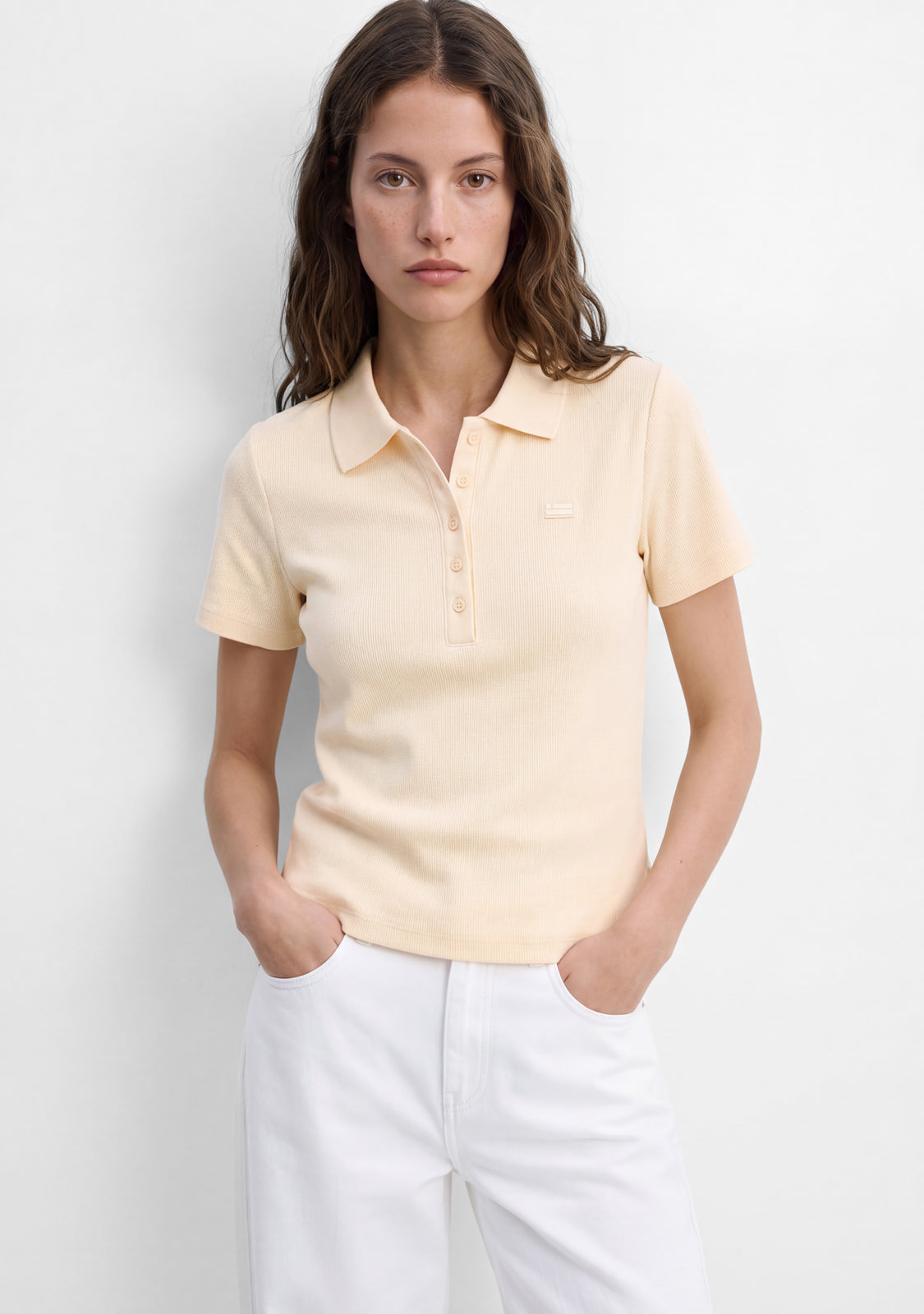 Rib Polo Top Butter