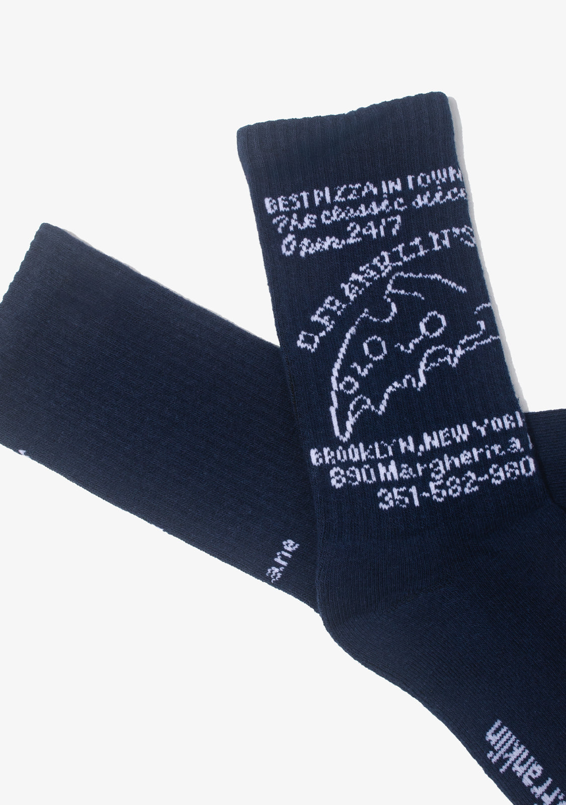 Pizza Socks 2 Pack White-Navy