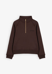 Half-Zip Woman Brown Sweatshirt