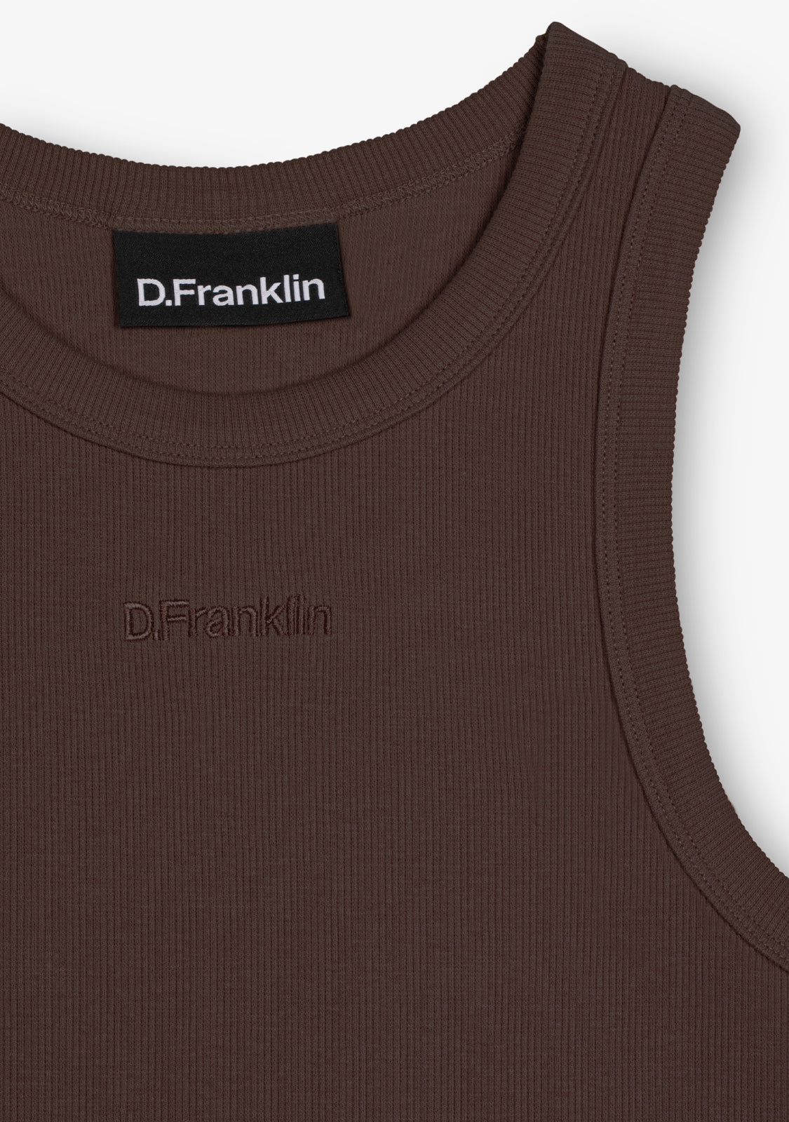 Rib Tank Top Brown